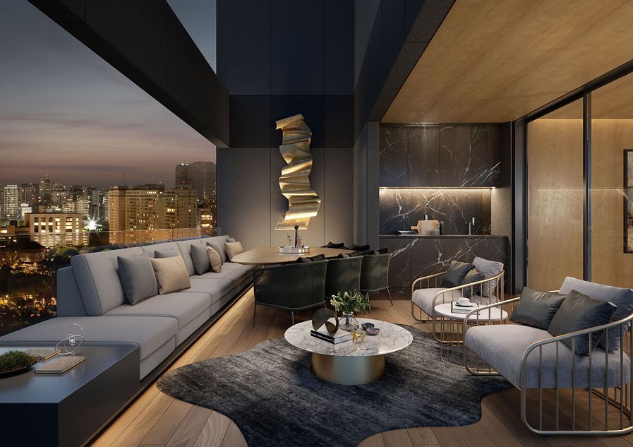 Concepção artística <br>do terraço gourmet da cobertura