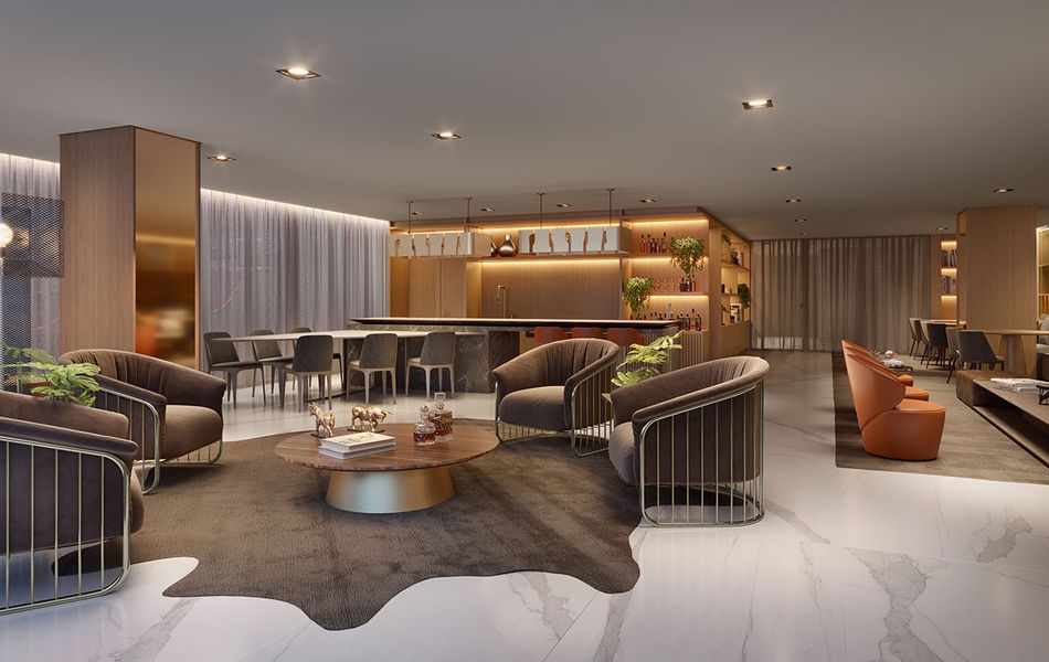 Concepção artística <br>do lounge festas