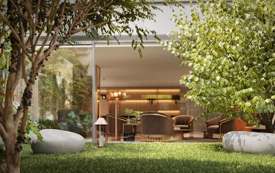 Concepção artística <br>do jardim exclusivo